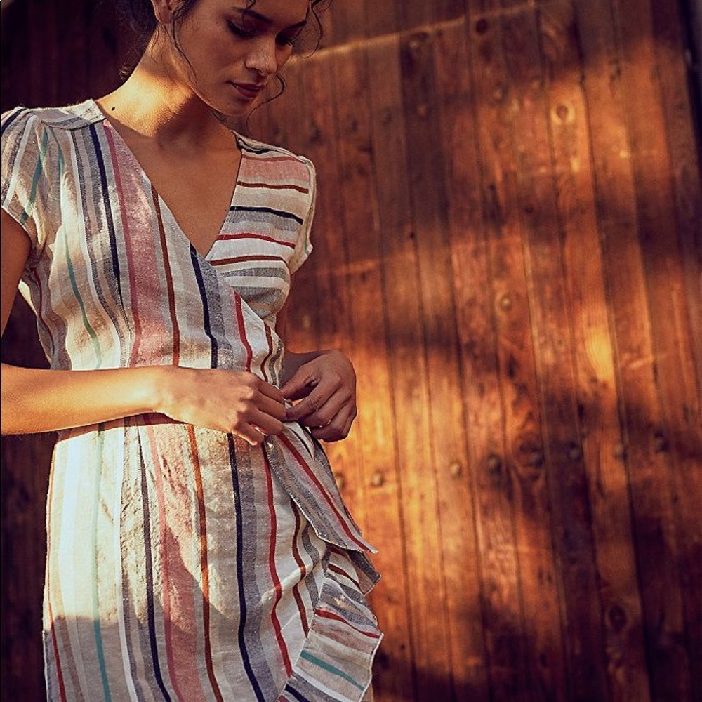 Free People Wrap it Up Mini Dress Striped - Picture 7 of 11